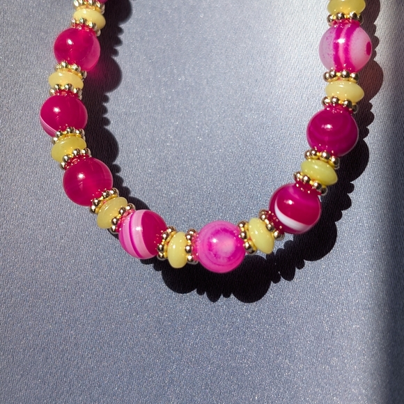 Striped Agate/Lemon Jade Bracelet - Picture 11 of 11